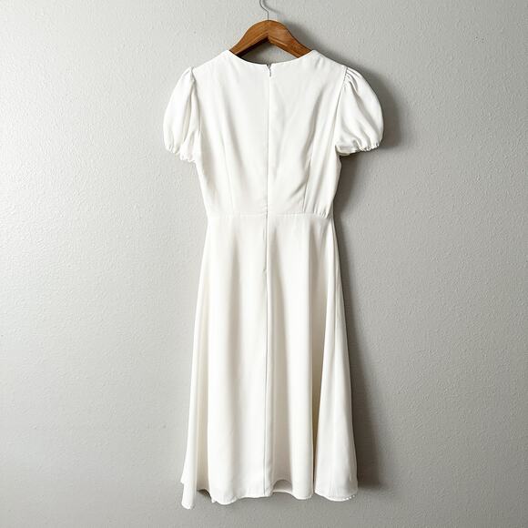 Alexia Admor Gracie Sweetheart Midi White Front Slit Dress Women's Size 6 - Picture 8 of 13